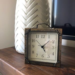 Pottery Barn Square Metal Table Clock